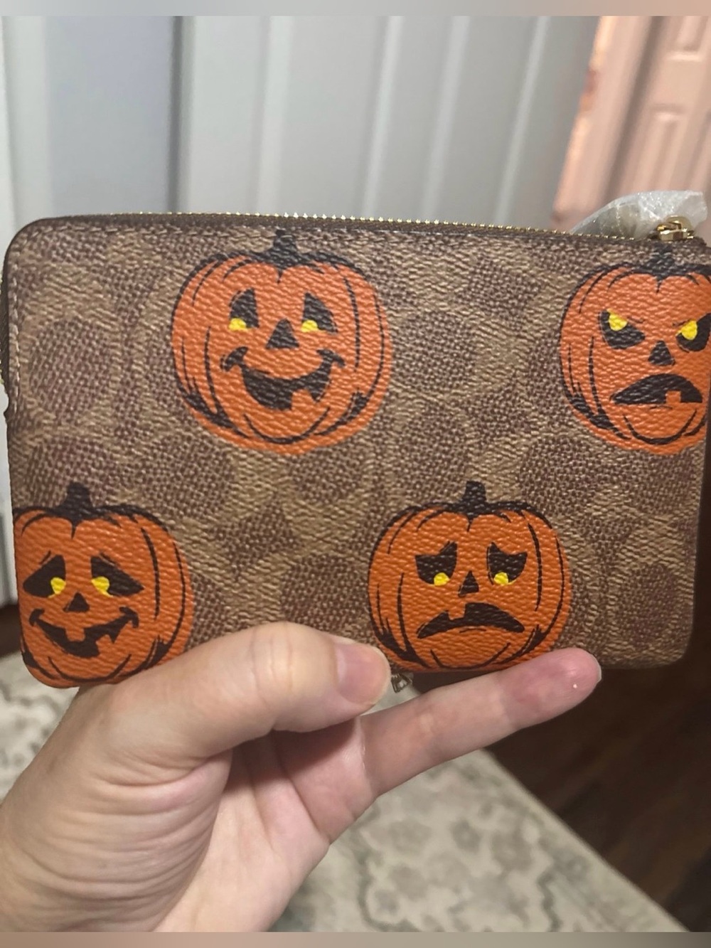 Coach Halloween Corner Zip Wristlet